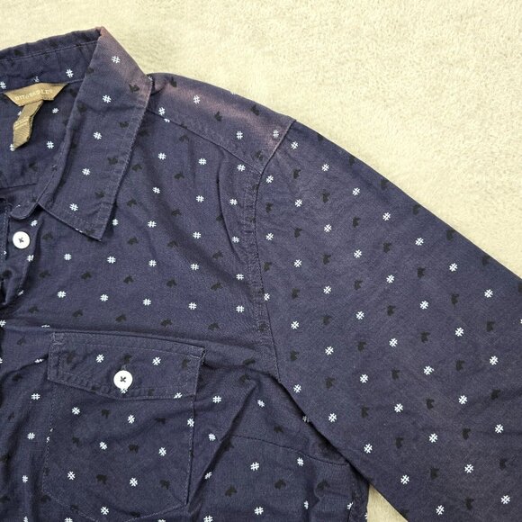 Bit and Bridle Shirt Womens Large Button Down Navy Blue Horse Equestrian Ranch - Picture 4 of 13